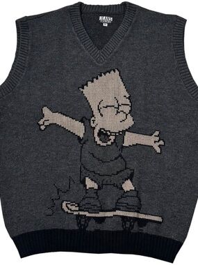 Vintage Iceberg History Bart Simpson Sweater Vest (Size XXXL)